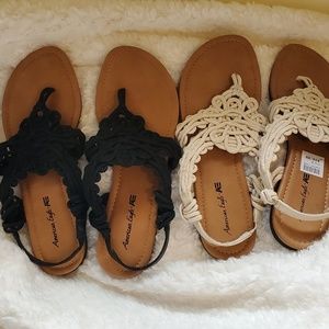 LOT 2 Crochet Boho American Eagle sandles